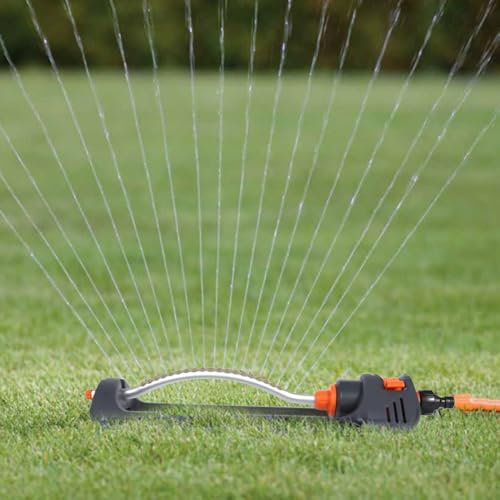 Viereckregner: Rasensprenger für gleichmäßige Flächenbewässerung von 90 -220 m², Reichweite 7-17 m, wartungsfrei dank Edelstahl-Schmutzsieb, integrierter Metallfilter, rasensprenger viereckregner
