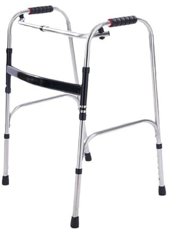 Déambulateur Pliable,Réglable En Hauteur,Eambulateur d Interieur,Poignée Ergonomique Avec Coussin Antidérapant,Légère,Pouvant Supporter Jusqu'à 180 Kg,Pliable