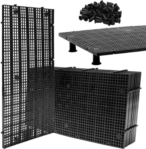 VOSSOT Grille en Plastique 8 pièces 30 × 15 cm avec 48 Supports et 2 ventouses, Accessoire Aquarium, Accessoires d'aquarium, Tapis pour aquascaping et, Facile à épisse,Facile à Assembler