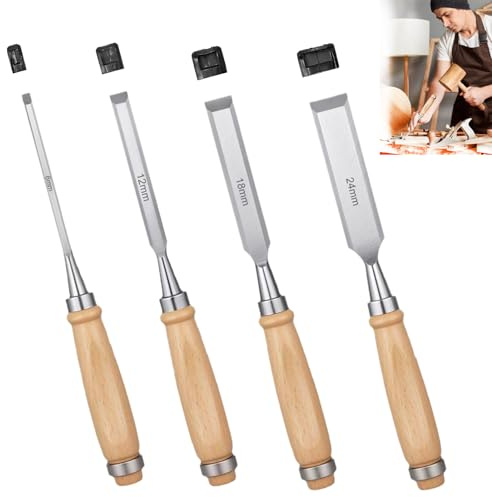 Set di 4 scalpelli per legno, scalpello per legno, strumento per legno affilato, ferro da stiro, strumenti per la lavorazione del legno, scalpello per la lavorazione del legno, strumenti per la