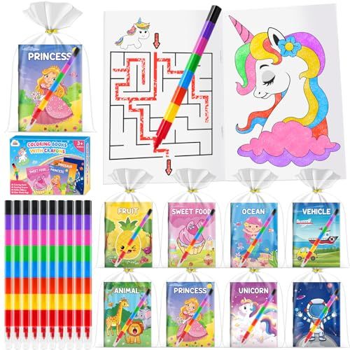 ZMLM Party Bag Fillers for Kids - 36 Pcs Colouring Books with Crayons | Wedding Activity Packs, Ready-to-Pack Party Sets, Colouring & Mazes, Screen-Free Fun, Birthday Party Favours, Class Gifts