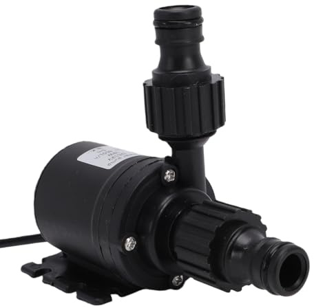Xiuganpo Bomba de Agua, 19 W, Caudal de 800 L/h, de Elevación de 5 M, Motor sin Escobillas, Bomba de Circulación de bajo Ruido con Conectores de Plástico, para Fuentes, Piscinas,