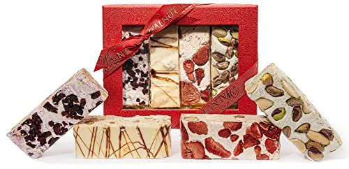 Walnut Tree – Honeyed Nougat Gift Box with Four Individually Wrapped Bars – Handpacked in the UK – Great Taste Award Winner – Vegetarian and Gluten Free Diets – Luxury Gift Selection – 200g