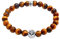 Kuzzoi Buddha Herren Armband aus 925 Sterling Silber oxidiert, Naturstein Armband Tigerauge mit Silber Beads, Maritimes Windrose-Kompass Symbol, elastisch, Energiearmband, Länge 21 cm