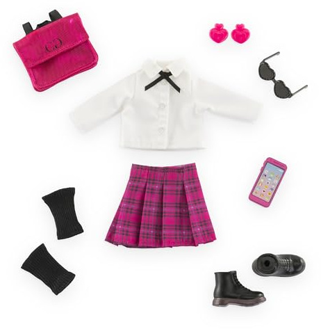 Corolle Girls Zubehörset Schuluniform, 8 Teile, für alle 28cm Ankleidepuppen