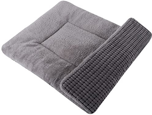 PET SPPTIES Hundebett Weiches und Warmes Matten Hundekissen Waschbarn kuschelig Umkehrbar Haustier Sofakissen PS085 (75X50 cm, Grau)