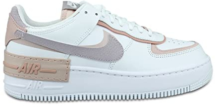 NIKE Femme Air Force 1 Shadow Sneaker, White Amethyst Ash Pink Oxford, 35.5 EU