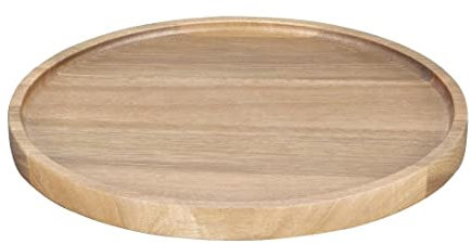 Olympia Acacia Wood Round Plates 250mm - Heavy Duty, Durable, Easy Clean Stylish Hotel Restaurant Café Bistro Food Dining Serving Platter
