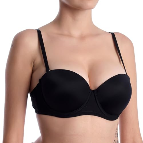 LORMAR Reggiseno Donna A Fascia con Spalline Removibili E Ferretto Colore TG Art.Pura