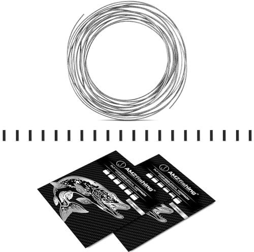 NEU AMZfishing® 3 Meter 7x7 Stahlvorfach mit Doppel-Quetschhülsen | Raubfischangeln | Hechtangeln | Angelwirbel | Angelzubehör | Stahlvorfach Hecht | Hechtvorfach | Angeln Wirbel