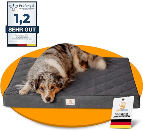 Orthopädisches Hundebett [Wasserdicht] - Die neue Lieblings-Hundematte deiner Fellnase, Rutschfestes Hundekissen, Hundekörbchen, Hundekorb, Bezug waschbar | Kleine bis große Hunde | 90x80x8 cm
