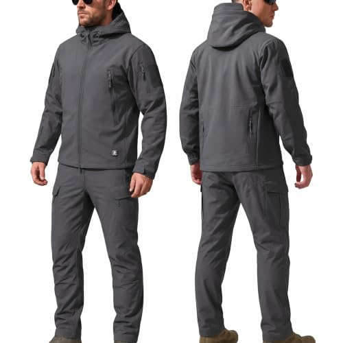 TAUIANE Ensemble De Combinaison De Ski Deux PièCes pour Hommes, Veste Softshell pour Hommes, Combinaison Snowboard 2 PièCes, Ensembles Combinaisons Combat Militaires ImperméAbles