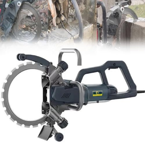 Electric Ring Saw Wall Cutting Machine, Circular Saw Concrete Cutter Saw with Linkage Water Pump, 27cm Cut Depth, Wall Groove Chaser Cutting Machine for Granite, Porcelain, Wood,8800W