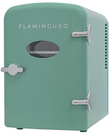 Flamingueo Mini Kühlschrank 4L - Kühlschrank Klein, 12V/220V, Funktion Kühlen und Heizen, Kleiner Kühlschrank, Kühlschrank Mini, Kosmetik Kühlschrank