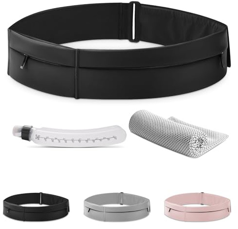 Ultimate Running Belt for Women and Men, Water Proof Running Belts Fanny Pack with Water Bottle, Slim Running Bag Belts with Phone Holder Bottle Holder Adjustable Fit for Runner (Medium)