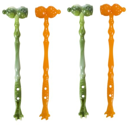 Healeved 4piezas Martillos De Masaje Creativos Masajeadores De Mano Para Rascar La Espalda Herramientas De Masaje Forma De Calabaza Colores Surtidos