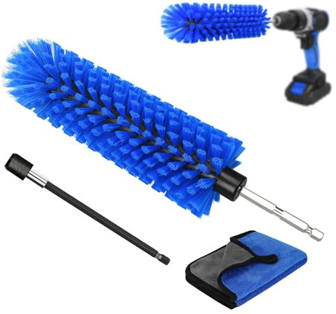 Auto Felgenbürste für Akkuschrauber, Alufelgen Felgenreiniger Bürste Wheel Brush Set zur Bohrmaschine - Für eine schnelle & mühelose Reinigung bis tief ins Felgenbett Kratzfreie Wäschen Pflege