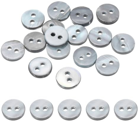 PATIKIL 12 Pcs 9mm Mother of Pearl Buttons, 2 Holes MOP Natural Pearl Shell Buttons for Sewing Clothes Coat Suits Shirt DIY Craft Decoration, Gray