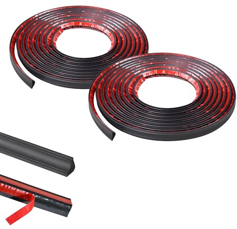 5M*2 Rolls Foam Molding Trim Self-Adhesive,Caulk Strip,Edging Trim for Floor,Tile,Laminate Beading, Skirting Board,Gap Cover 1cm for Wall Corner Ceilings Countertop Edge(Black,21 * 11mm)