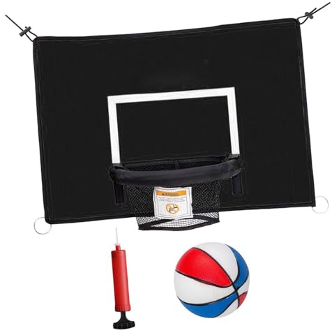RCGOFOLLOW Garanterat kul utomhus, mini-trampolin, basketkorg för barn, PVC-solskydd, mini-trampolin, basketkorg för utomhusbruk, vattentät ställning, universalbräda