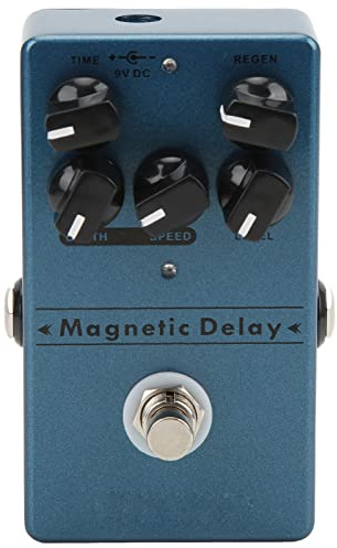 RiToEasysports Pedal de Efectos de Guitarra, Pedal de Efectos de Guitarra de Retardo con Perilla de Velocidad de Profundidad de Tiempo para Pedalera Eléctrica
