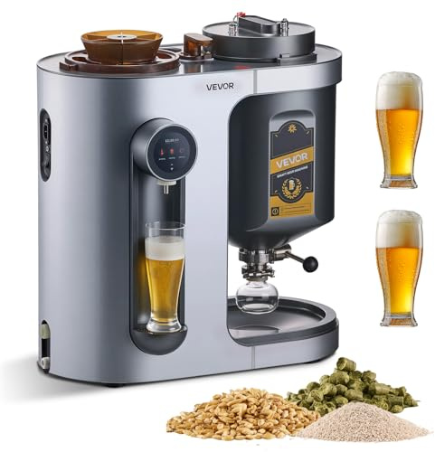 VEVOR Macchina per Produzione di Birra Fatta a Casa, Macchina Domestica per Fare la Birra in Casa, 13 Litri, 1500 W, Caldaia di Ammostamento, Serbatoio Interno in Acciaio Inox 304