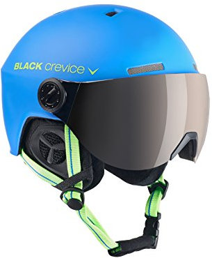 Black Crevice Erwachsene Skihelm Gstaad, blau-Lime/Visor Silver, 54-57 cm, BCR143921-BL-1