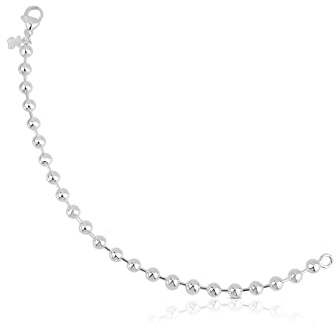 TOUS Pulsera de Plata de Primera Ley para Mujer con Motivo Oso de 0.5cm, 18cm de Largo, Clásica y Elegante, Colección Basics