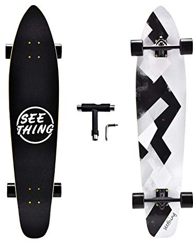 42 Inch Longboard Skateboard Complete Cruiser,The Original Artisan Maple Skateboard Cruiser for Cruising, Carving, Free-Style and Downhill（Geometry）