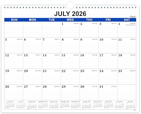 2026-2027 Wall Calendar - 18 Months Wall Calendar, July 2026 - December 2027, 15 x 11.5, Large Writing Blocks, Suitable for Hanging on the Wall