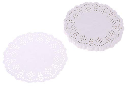 Beiyasi 100 pièces sous-Verre en Dentelle napperon Coussin Porte-gobelet Tasse à thé Tapis Tapis fête de Mariage Papier sous-Verre Blanc