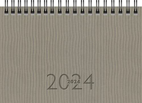 rido/idé Wochenkalender Modell TM 17/contacter 2024 2 Seiten = 1 Woche quer Blattgröße 8,7 x 15,3 cm grau