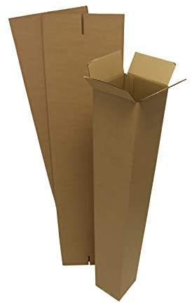 Sunrise Packaging 10 x Long Tall Strong Cardboard Storage Boxes Ideal for Umbrella/Cricket Bat/Golf Club Boxes - 38 x 5x 5 (980x130x130mm)