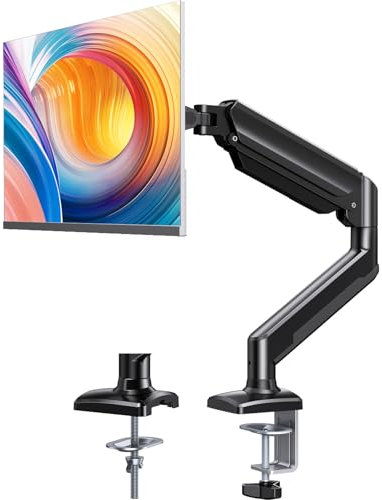 ErGear Monitor Halterung für 13 bis 34 Zoll Bildschirme, Verstellbare Monitorhalterung hält bis zu 10 kg, Gasfeder Monitorarm mit 2 Befestigungsarten, Bildschirmhalterung passend für VESA 75 100