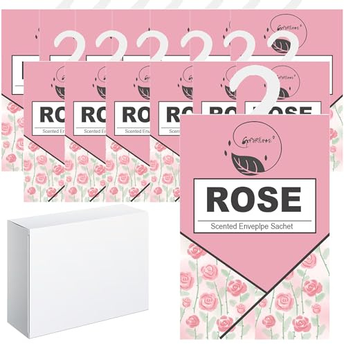 14pcs Profumatori Armadio e Cassetti, Profuma Armadio Vestiti, Profumatore Auto, Profumo Aromi Sacchetti Lavanda Profumati per Armadio Cassetti Armadietti, Scarpiera Deodorante Armadio (rose)