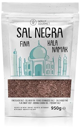 Sal Kala Namak, Fina, 100% Natural, |Sabor Huevo| Sin Aditivos, Sin Refinado. Sal Negra Del Himalaya. Mayor Contenido En Oligoelementos. Para Sazonar. Origen: India y Pakistán. (Fina) (Fina)