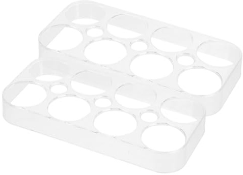Angoily Bandeja Para Huevos Refrigerador 2 Piezas, Soporte Plástico 8 Compartimentos Transparente, Contenedor Reutilizable Para Cocina y Viaje