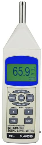 *Spedizione entro 1 giorno* Fonometro di Classe 2 | Fonometro certificato (campo di misura: da 30 dB a 130 dB) | Misuratore di decibel per rumore industriale e teatrale | Modello: SL-4035SD
