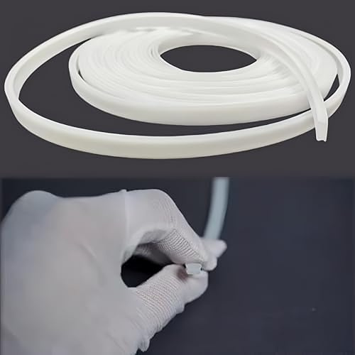 KSDLMPA 16.4Ft/5M Silicone LED Cover, Alumium Profile Silicone Channel Diffuser Flexible PC Lampshade Line for Strip Lights, Ceiling Lamp, Under Cabinet Cover Replaceable Installation (10mm)