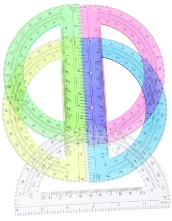Sewroro 12 Transportadores Semicirculares Transparentes Colores De Plástico Para Medición De Ángulos De 180°, Útil Escolar Adecuado Para Estudiantes, Profesores y Herramientas Matemáticas De Oficina