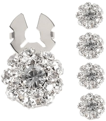 Lot de 5 Boutons en Strass Détachables,Cache Boutons Strass pour Robe,Costume,Manchette,Smoking,Chemise,Décoration de Vacances