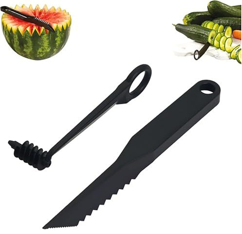 Kitchen Spiral and V-Shaped Tools, Spiral Slicer Blade Hand Slicer V Cutter Tool Combination,Fruit & Veg Decorative Cutter,Manual Screw Peelers for Potato Cucumber (1 Set)