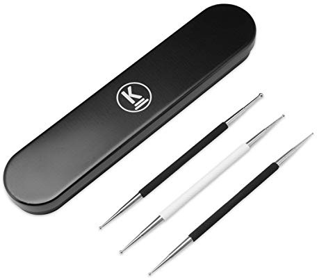 K-Pro Lot de 3 stylos pointillage ongles pour Nail Art, mandalas & déco