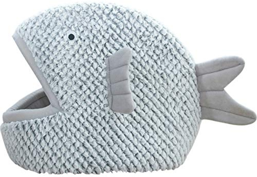 La La Pet® Plush Cat Bed Cave Calming Washable Pet House Bed Selfwarming Pet Bed Foldable Cat Sleep Tent Dog Nest Soft Puppy House Bed for Cats and Small Dogs(Gray,S)