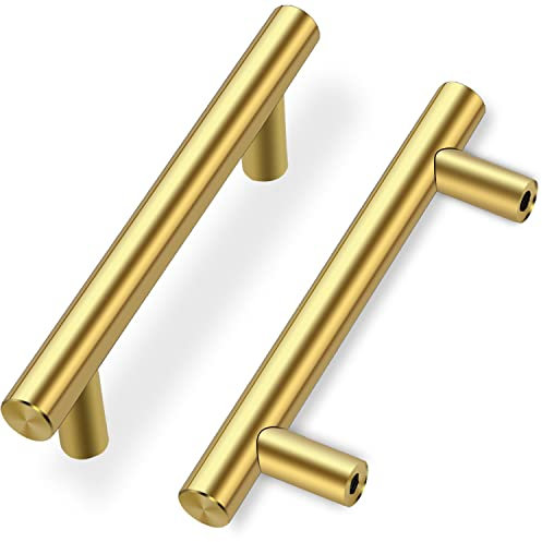 Drenky 2 Stück Möbelgriffe Gold 96mm Lochabstand,Schrankgriffe Edelstahl Küchengriffe Schubladengriffe Mit Schrauben Für Schublade,Schrank Und Möbel