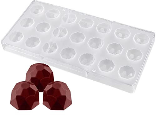 FYSL Schokoladenform Transparent Pralinenform, Pralinenform Polycarbonat DIY Schokoladenformen mit 21 Löchern mit Halbgewinde für die Heimwerkerproduktion von Gebäck, Süßwarenbacken, Pralinen
