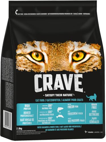 CRAVE Sacchetto gatto con salmone e pesce bianco 2,8 kg