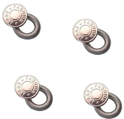 4 Stück Hosenbunderweiterung Knopf, Hosenknopf Erweiterung, Taille Extender Elastischen Knopf, Jeans Einziehbare Knöpfe, Bund Expander Set für Jeans Röcke Hosen Herren Damen