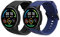 kwmobile Straps Compatible with Xiaomi Mi Watch Color Sport / S1 Active Straps - 2x Replacement Silicone Watch Bands - Smartwatch or Fitness Tracker - Black/Dark Blue