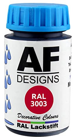 Alex Flittner Designs Vernice RAL 3003 rosso rubino opaco 50 ml legno metallo mobili bagno vernice ritocco vernice di riparazione